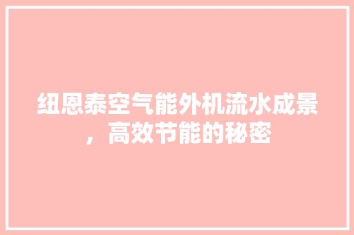 纽恩泰空气能外机流水成景，高效节能的秘密