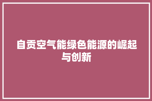 自贡空气能绿色能源的崛起与创新 家电维修
