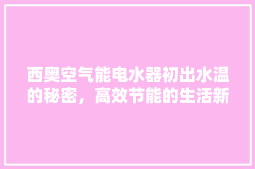 西奥空气能电水器初出水温的秘密，高效节能的生活新选择 综合便民