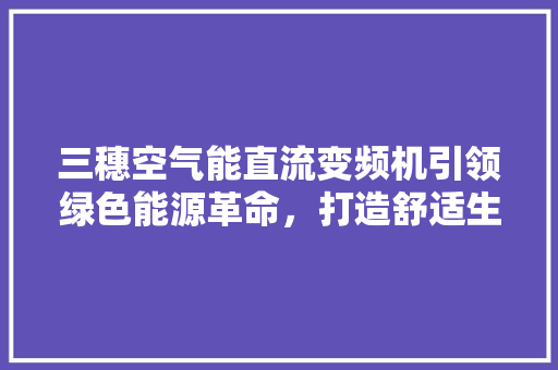 三穗空气能直流变频机引领绿色能源革命，打造舒适生活新标杆