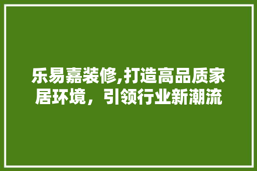 乐易嘉装修,打造高品质家居环境，引领行业新潮流 乐易嘉装修,打造高品质家居环境，引领行业新潮流 墙体维修