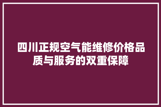 四川正规空气能维修价格品质与服务的双重保障 综合便民