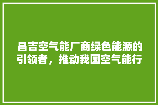昌吉空气能厂商绿色能源的引领者，推动我国空气能行业蓬勃发展 墙体维修