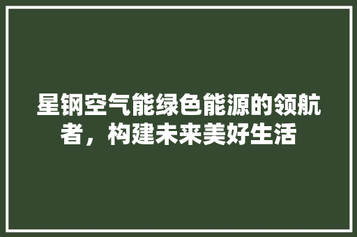 星钢空气能绿色能源的领航者，构建未来美好生活 墙体维修
