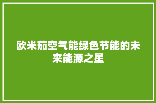 欧米茄空气能绿色节能的未来能源之星