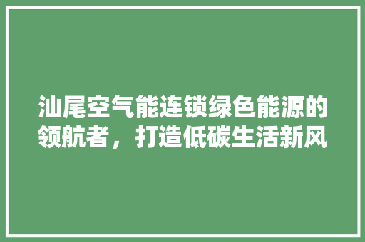 汕尾空气能连锁绿色能源的领航者，打造低碳生活新风尚 墙体维修