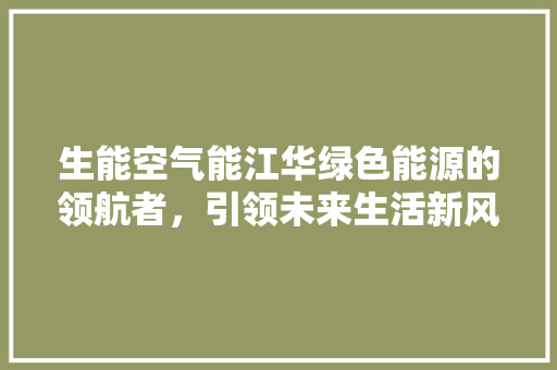 生能空气能江华绿色能源的领航者，引领未来生活新风尚