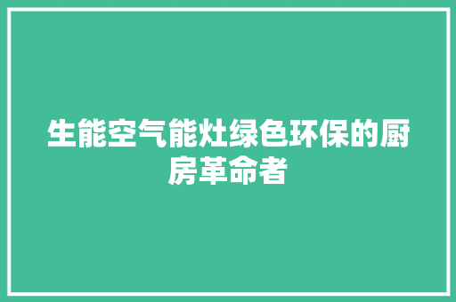 生能空气能灶绿色环保的厨房革命者