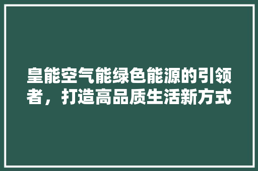皇能空气能绿色能源的引领者，打造高品质生活新方式 墙体维修