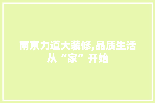 南京力道大装修,品质生活从“家”开始 南京力道大装修,品质生活从“家”开始 墙体维修