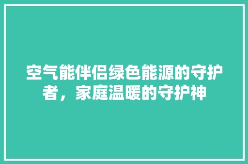 空气能伴侣绿色能源的守护者，家庭温暖的守护神