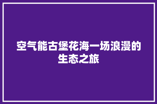 空气能古堡花海一场浪漫的生态之旅