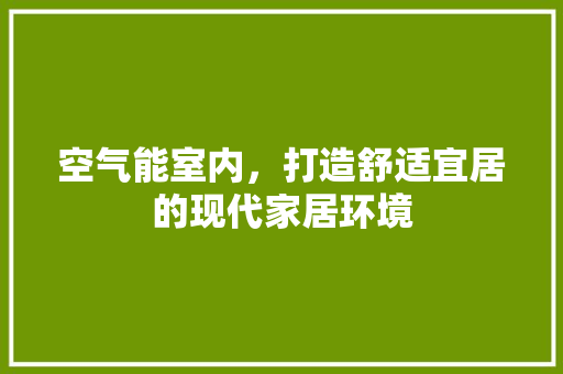 空气能室内，打造舒适宜居的现代家居环境