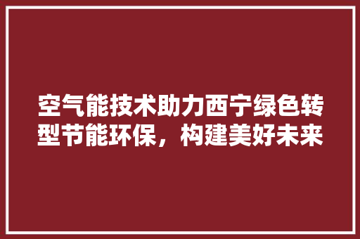 空气能技术助力西宁绿色转型节能环保，构建美好未来 墙体维修