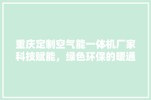 重庆定制空气能一体机厂家科技赋能，绿色环保的暖通革命