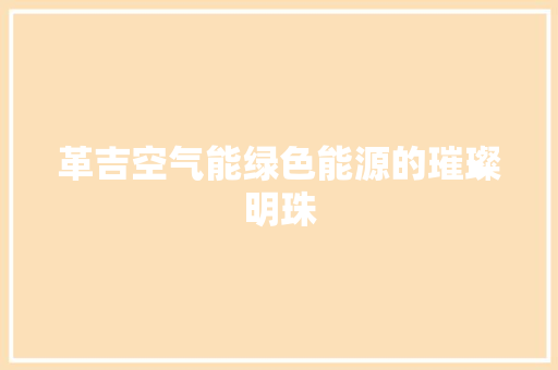革吉空气能绿色能源的璀璨明珠 家电维修