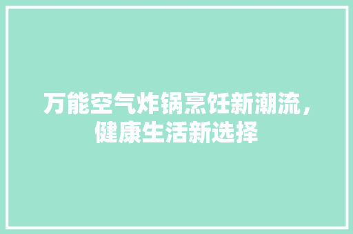 万能空气炸锅烹饪新潮流，健康生活新选择