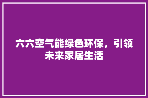六六空气能绿色环保，引领未来家居生活