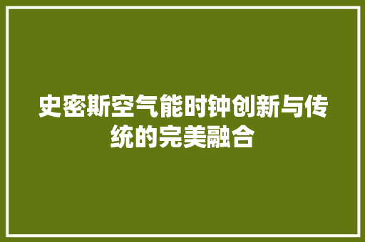 史密斯空气能时钟创新与传统的完美融合 墙体维修