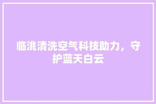 临洮清洗空气科技助力，守护蓝天白云