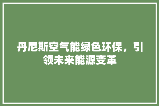 丹尼斯空气能绿色环保，引领未来能源变革