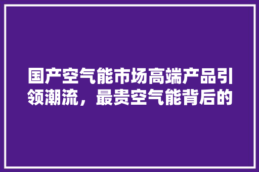 国产空气能市场高端产品引领潮流，最贵空气能背后的秘密 厨房维修
