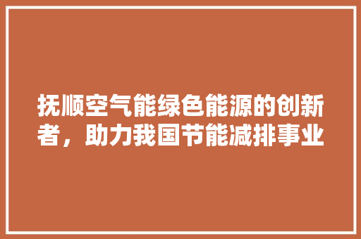 抚顺空气能绿色能源的创新者，助力我国节能减排事业 墙体维修