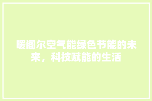 暖阁尔空气能绿色节能的未来，科技赋能的生活