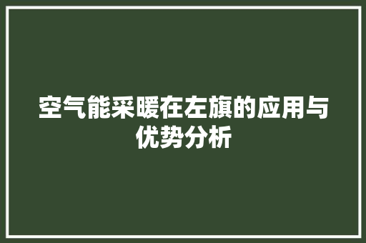 空气能采暖在左旗的应用与优势分析