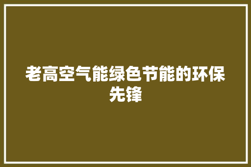 老高空气能绿色节能的环保先锋