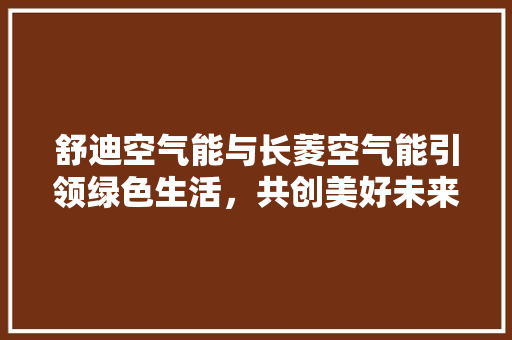 舒迪空气能与长菱空气能引领绿色生活，共创美好未来