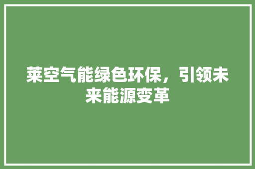 莱空气能绿色环保，引领未来能源变革