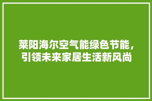莱阳海尔空气能绿色节能，引领未来家居生活新风尚