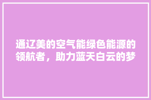 通辽美的空气能绿色能源的领航者，助力蓝天白云的梦想