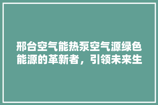邢台空气能热泵空气源绿色能源的革新者，引领未来生活新风尚