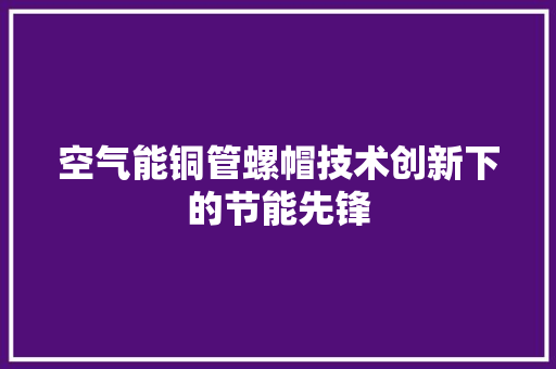 空气能铜管螺帽技术创新下的节能先锋 综合便民