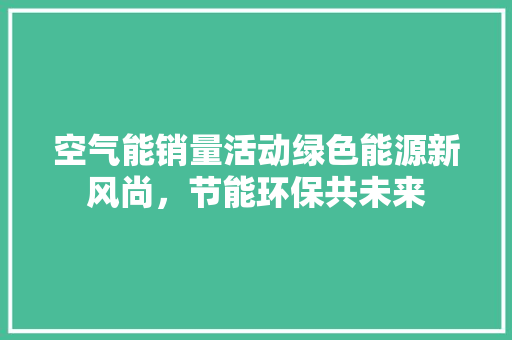 空气能销量活动绿色能源新风尚，节能环保共未来 厨房维修