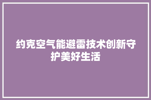 约克空气能避雷技术创新守护美好生活 汽车维修
