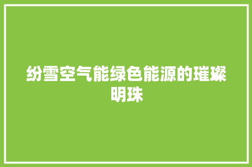 纷雪空气能绿色能源的璀璨明珠 墙体维修