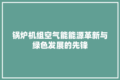 锅炉机组空气能能源革新与绿色发展的先锋 综合便民