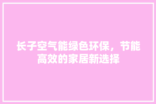 长子空气能绿色环保，节能高效的家居新选择 厨房维修