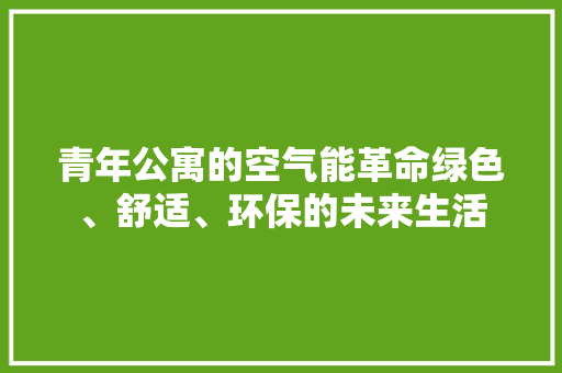青年公寓的空气能革命绿色、舒适、环保的未来生活 家电维修