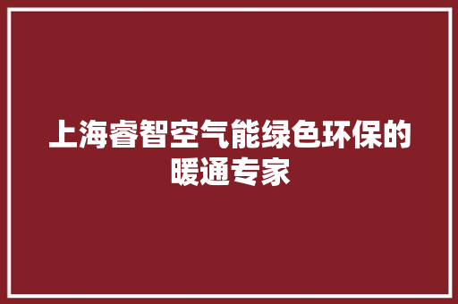 上海睿智空气能绿色环保的暖通专家