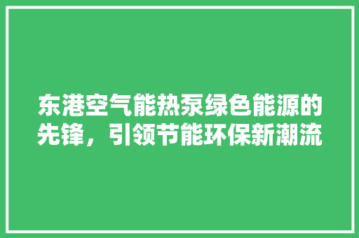 东港空气能热泵绿色能源的先锋，引领节能环保新潮流 墙体维修