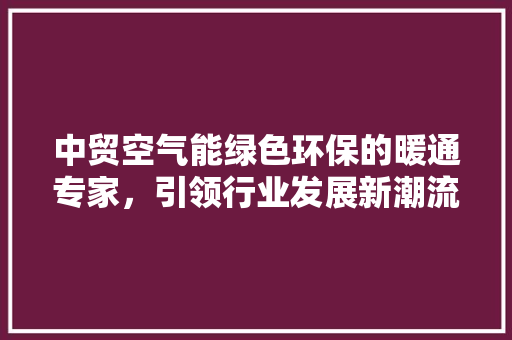 中贸空气能绿色环保的暖通专家，引领行业发展新潮流