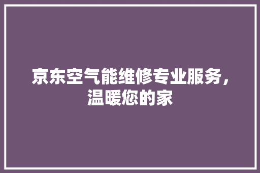 京东空气能维修专业服务，温暖您的家