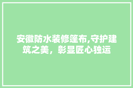 安徽防水装修篷布,守护建筑之美，彰显匠心独运 安徽防水装修篷布,守护建筑之美，彰显匠心独运 汽车维修