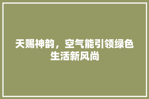 天赐神韵，空气能引领绿色生活新风尚
