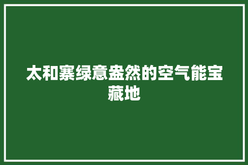 太和寨绿意盎然的空气能宝藏地 汽车维修