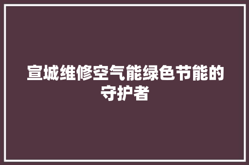 宣城维修空气能绿色节能的守护者 综合便民